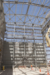 Galpon metalico construccion trabajadores  postes  de electricidad galvanizado estructura metalica...
