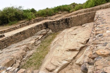 Fototapeta premium Dholavira is an archaeological site at Khadirbet in Bhachau Taluka of Kutch District, in the state of Gujarat in western India