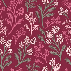 spring seamless red and pink floral pattern