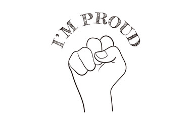 ハンドサインのアイコン、拳を握りしめるサイン.ベクターイラスト.