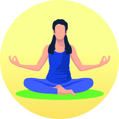 Woman doing yoga vector illustration.