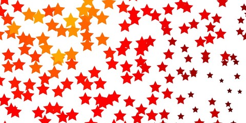 Light Orange vector template with neon stars. Blur decorative design in simple style with stars. Design for your business promotion.