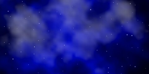 Naklejka na ściany i meble Dark BLUE vector background with colorful stars. Colorful illustration with abstract gradient stars. Theme for cell phones.