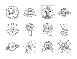 bundle of brazil independence day icons