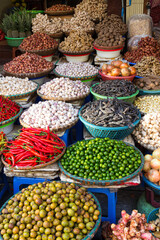 Big Bowls of fresh and delicious vegetables. Hanoi, Vietnam