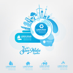 Save Water Vector Concept Water is Life