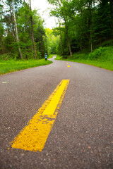 Bike lane close up view with empty track