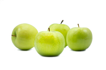 Fresh Green apple on white background.