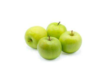 Fresh Green apple on white background.