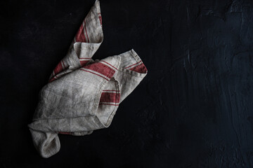 Vintage towel on concrete background