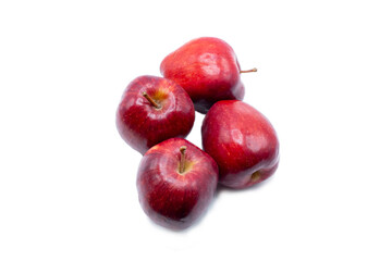 Red apple on white background.