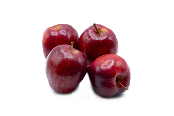 Red apple on white background.