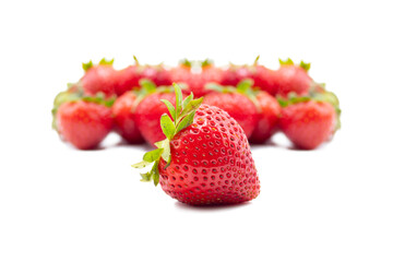 Fresh and delicious strawberry on white background.