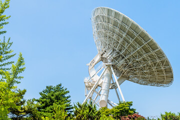 Radio telescope on mountain top