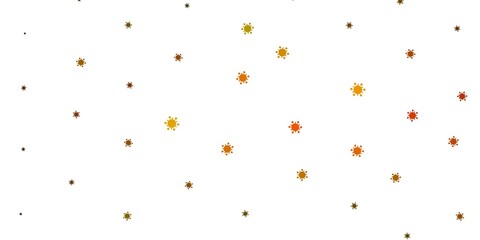 Light green, yellow vector backdrop with virus symbols.