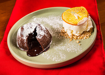 chocolate fondant with ice cream