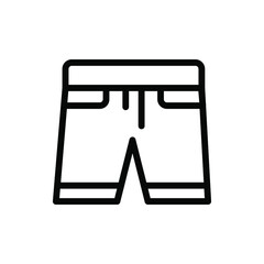 short pants icon vector illustration outline style. summer icon set.