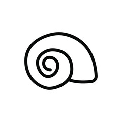 rounded shell icon vector illustration outline style. summer icon set.