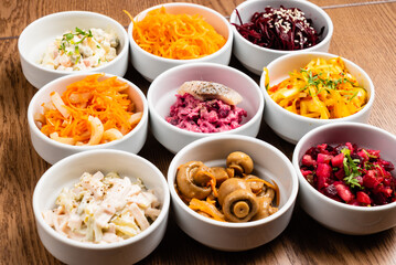 different kinds of salad