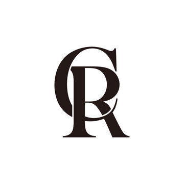 letter cr linked overlap design symbol vector