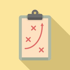 Tactical clipboard icon. Flat illustration of tactical clipboard vector icon for web design