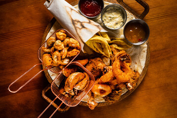 beer plate on the wooden background