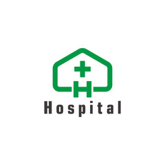Obraz premium letter h home hospital plus medical symbol vector