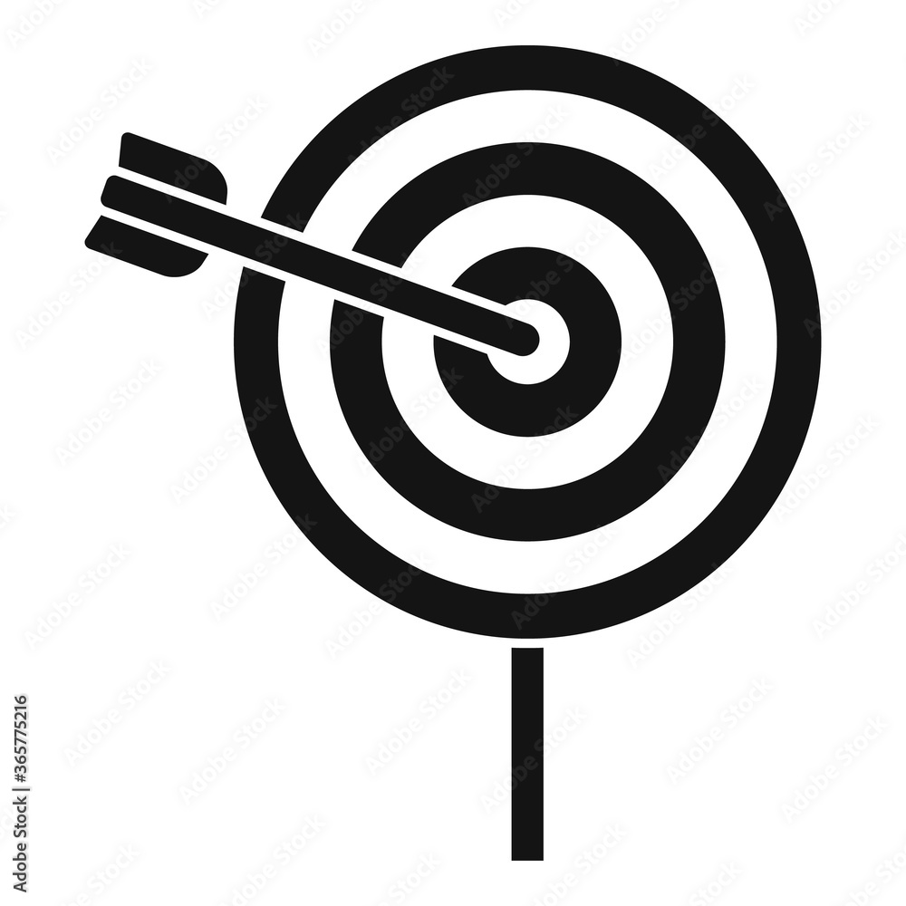 Poster remarketing target icon. simple illustration of remarketing target vector icon for web design isolat