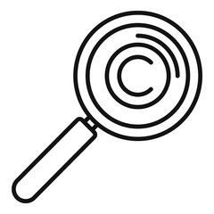 Marketing magnifier icon. Outline marketing magnifier vector icon for web design isolated on white background