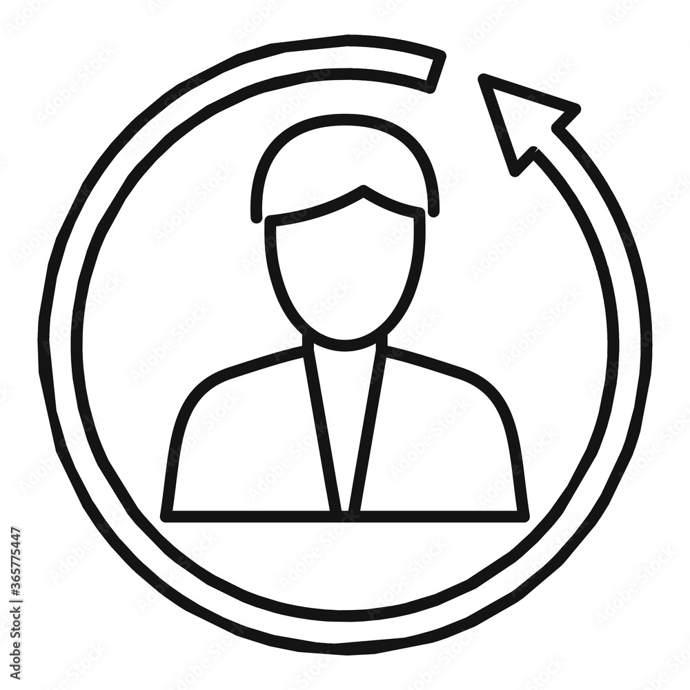 Aufkleber manager remarketing icon. outline manager remarketing vector icon for web design isolated on white b