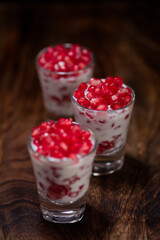 pomegranate seed cream desert