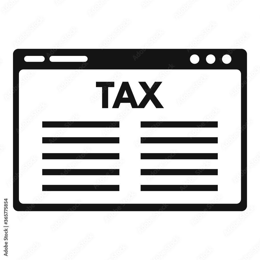 Poster web page tax icon. simple illustration of web page tax vector icon for web design isolated on white 