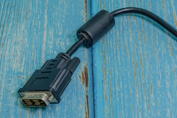 Black DVI-D computer cable