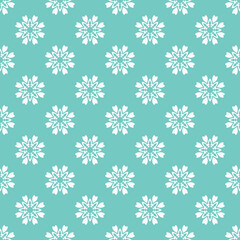 Simple background pattern. White on green. Cute wallpaper texture. Seamless floral pattern for fabric, tiles, interior design or wallpaper. Background vector image