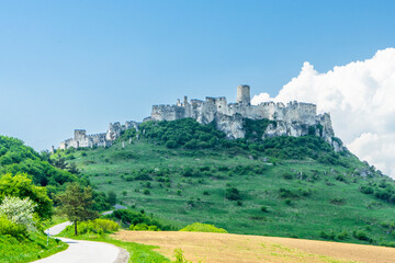 The Spis castle situated on a hill 
