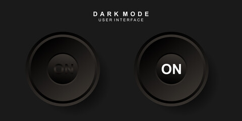 Simple Creative Power On User Interface in Neumorphism Design. Simple, modern and minimalist. Smooth and soft 3D user interface. Dark mode. For website or apps design. Icon On Vector Illustration.