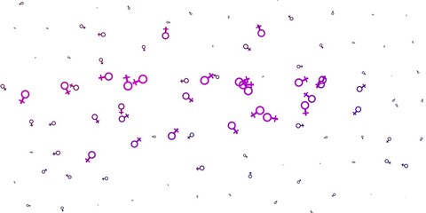 Light Pink vector backdrop with woman's power symbols.