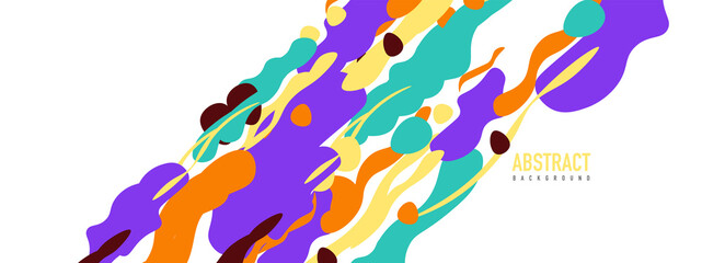 Trendy liquid style shapes abstract design, dynamic vector background for placards, brochures, posters, web landing pages, covers or banners