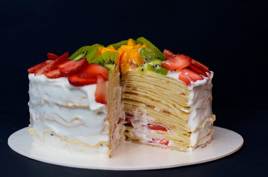 Pastel de crepas hecho en casa