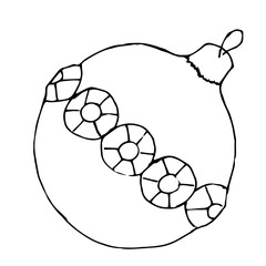 Obraz premium Hand drawn Christmas decorations isolated on a white background.