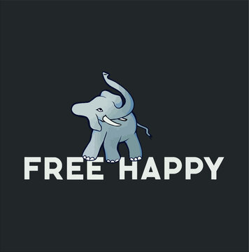 Cute Freehappy Free Happy Design Premium new design vector illustrator