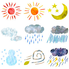 ベクター　天気のイラストセット