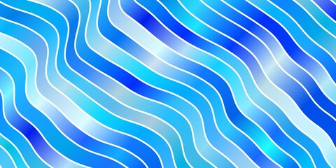 Light BLUE vector background with bent lines. Bright sample with colorful bent lines, shapes. Pattern for websites, landing pages.