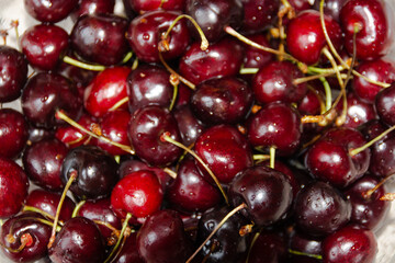 Ripe juicy delicious cherry cherries. 