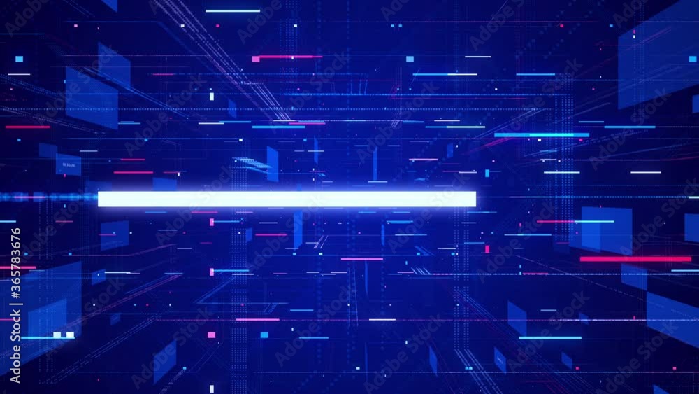 Poster abstract fly through hologram 3d big data with futuristic matrix. digital network with a binary code