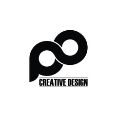 Letter PO simple logo icon design vector