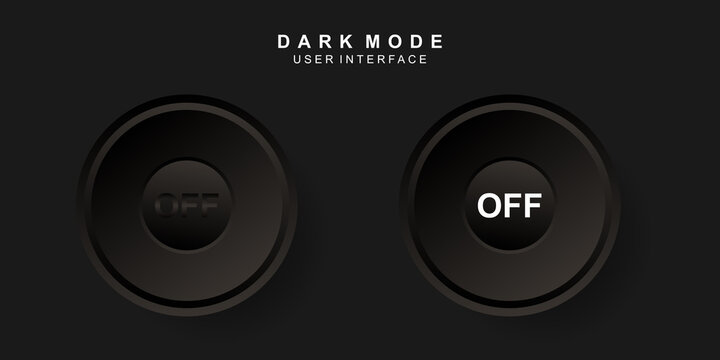 Simple Creative Power Off User Interface in Neumorphism Design. Simple, modern and minimalist. Smooth and soft 3D user interface. Dark mode. For website or apps design. Icon Off Vector Illustration.