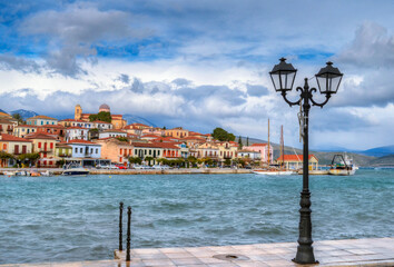 Scenic view of the historic and traditional village of Galaxidi. Fokida, Greece