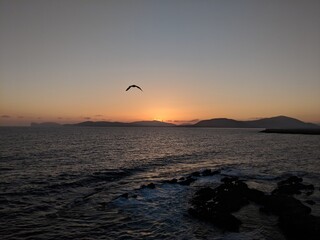 sunset on the sea