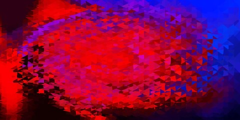 Light blue, red vector poly triangle layout.